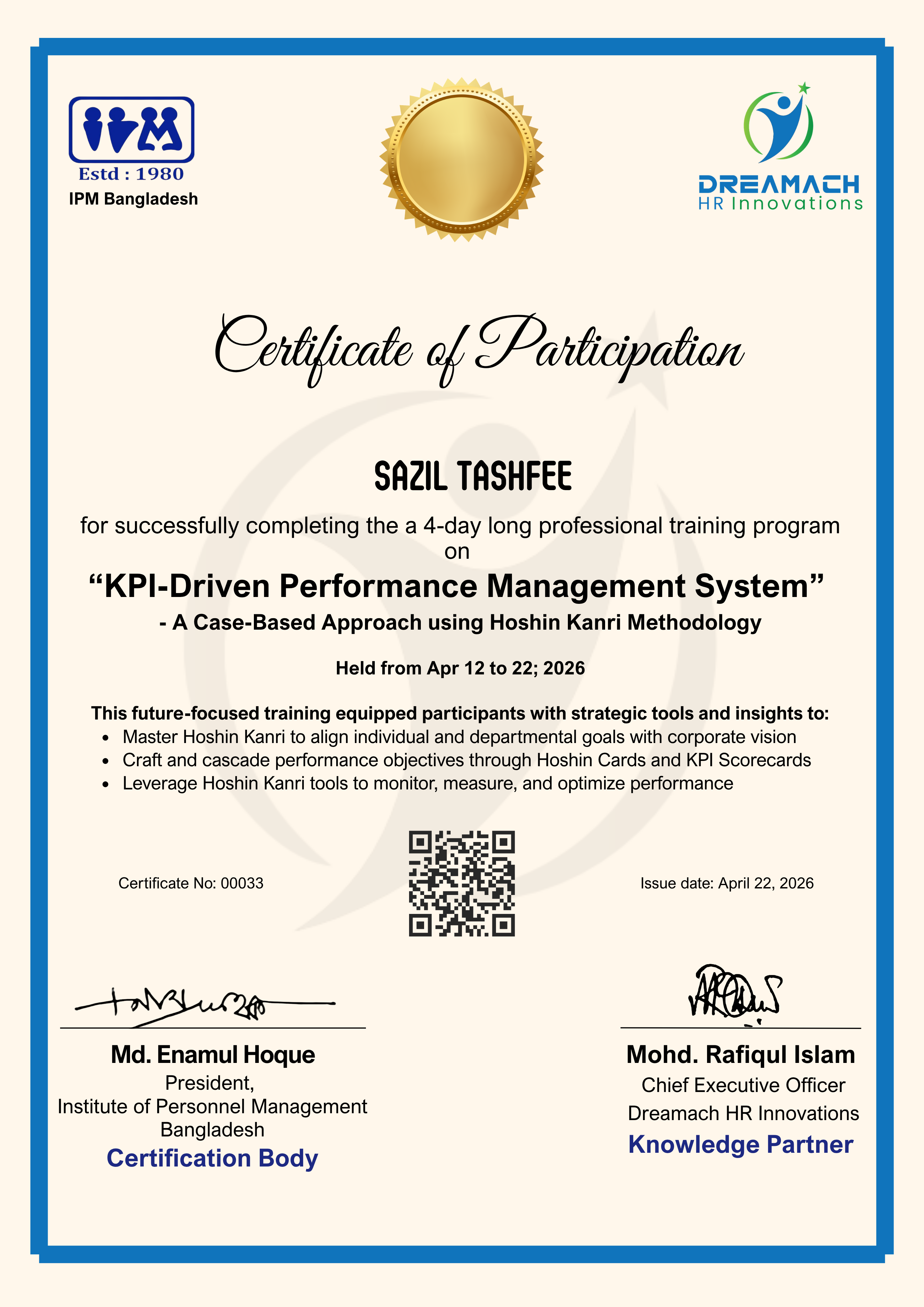 Course Certificate